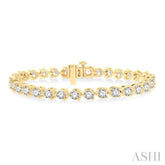 10 ctw 3 Prong Round Cut Diamond Tennis Bracelet YG 14K-G*
